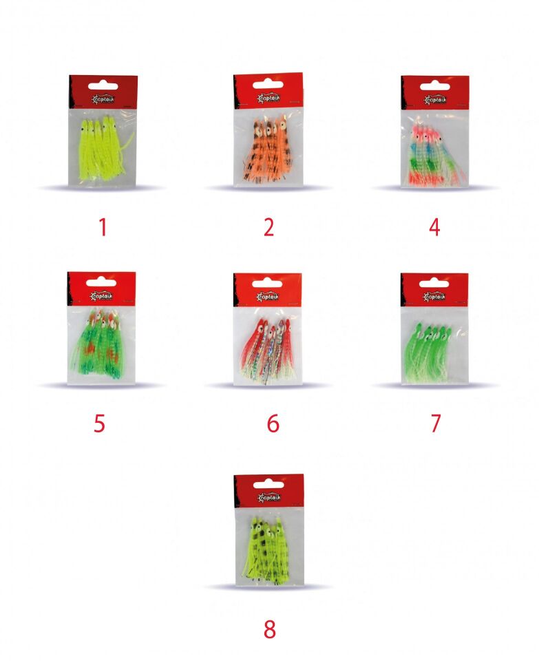 Captain 3594 Octopus Curly 6cm Ahtapot Sübye 5'li Paket Suni Yem