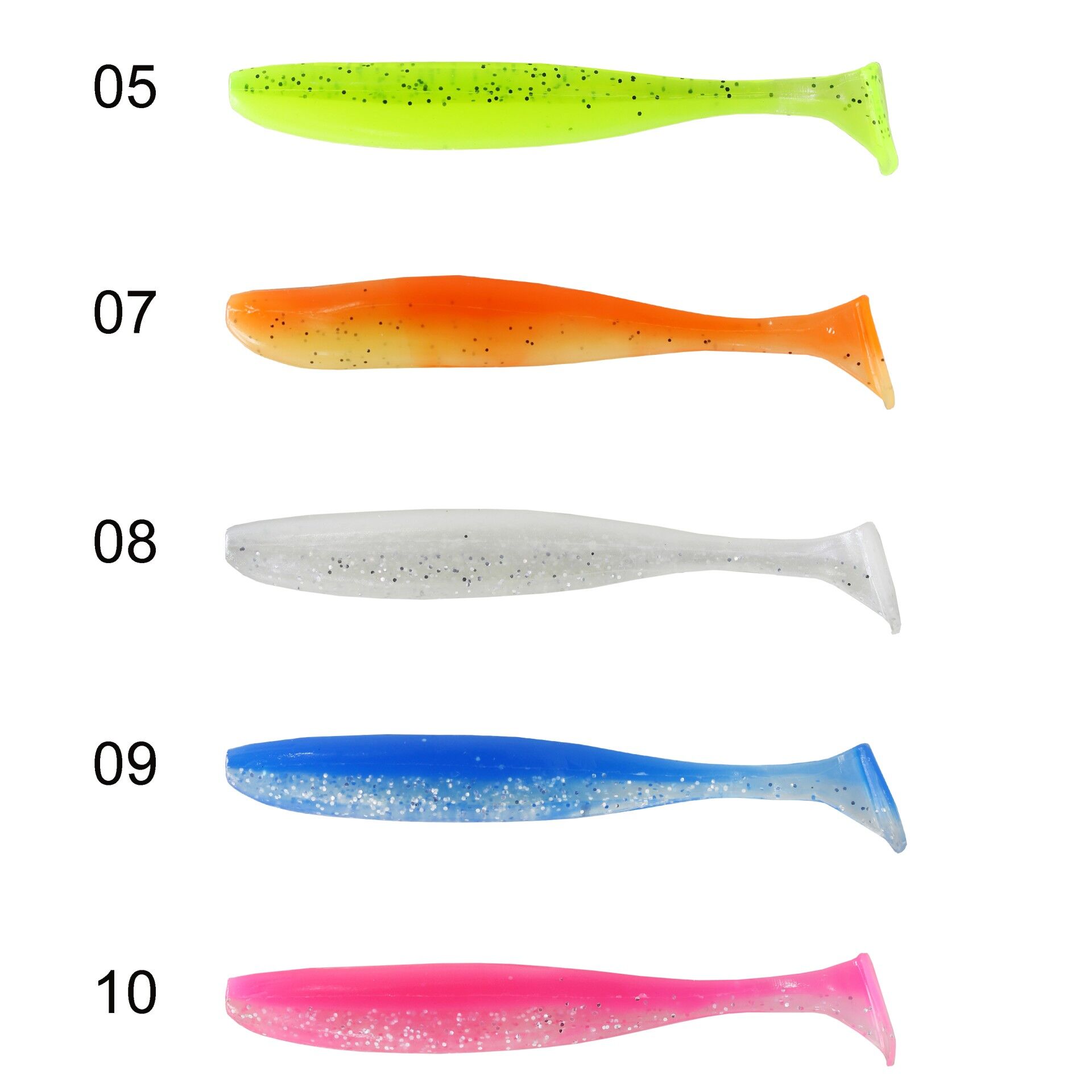 Captain  Shad Tail Soft 10cm Levrek Silikonu 5li Paket Suni Yem