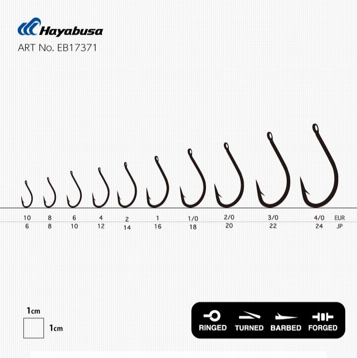Hayabusa HMRS 173 Delikli Dövme Olta İğnesi 15'li Paket Black Nikel