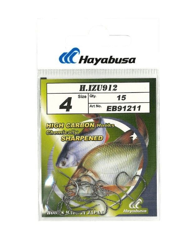 Hayabusa HIZU 912 Kısa Pala Dövme Olta İğnesi 15'li Paket Nikel